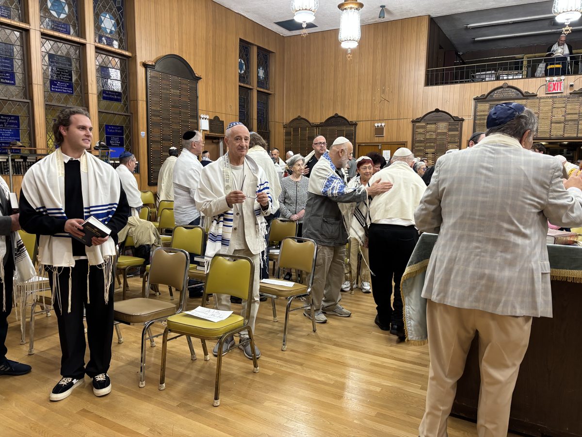 Congregants during a service